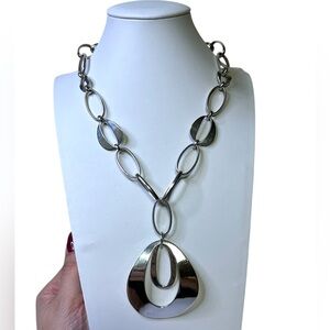 925 Sterling Silver Link Necklace about 11.5-12” long